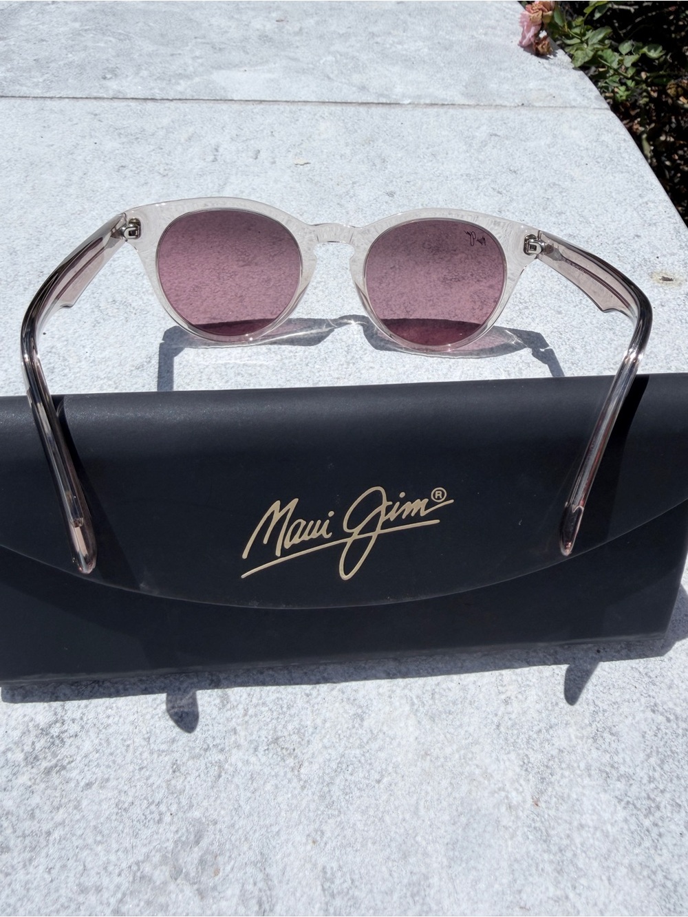 Maui Jim Dragonfly Transparent Frame Sunglasses with Rose-Tinted Lenses - Picture 2 of 6